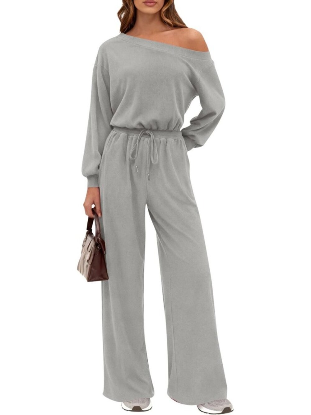 Chic Off Shoulder Long Sleeve Jumpsuit for Women - Stylish & Comfortable Outfit